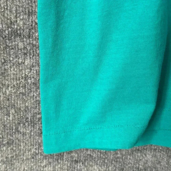 Vintage 90s Southwestern Shirt Womens Large Teal Feathers Boho Art Festival Tee - Picture 8 of 13